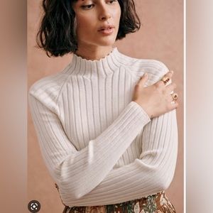 Sézane Charlie knit top ecru size xs